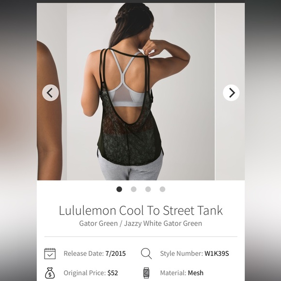 Lululemon- Like New- Sz 10- Cool 2 Street Scoop Back Tank- Gator Green - Picture 7 of 13